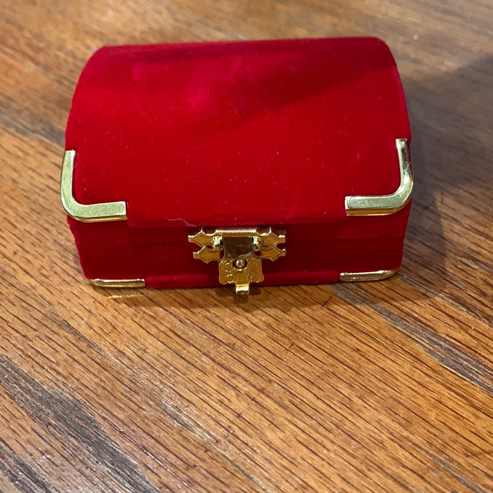 Red used necklace box
